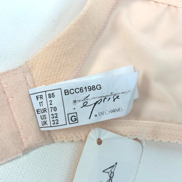 Lise Charmel Rose Lace Unpadded 3-Part Full Figure Bra 32G NWT - Picture 8 of 15